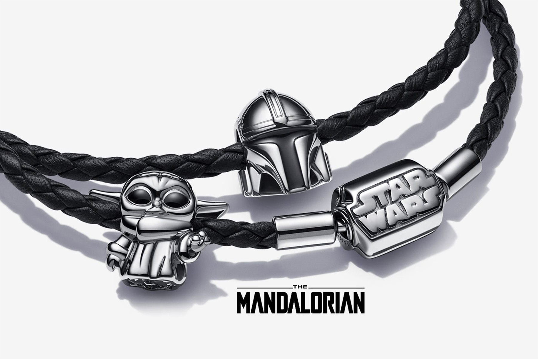 FINAL SALE - Pandora Moments Star Wars™ Limited Edition Clasp Double Black Leather  Bracelet, Ruthenium plated